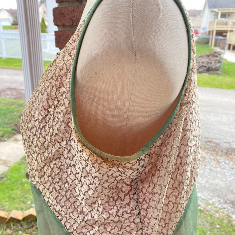 Vintage 1920s Green Chiffon & Lace Flapper Dress - Picture 5 of 11